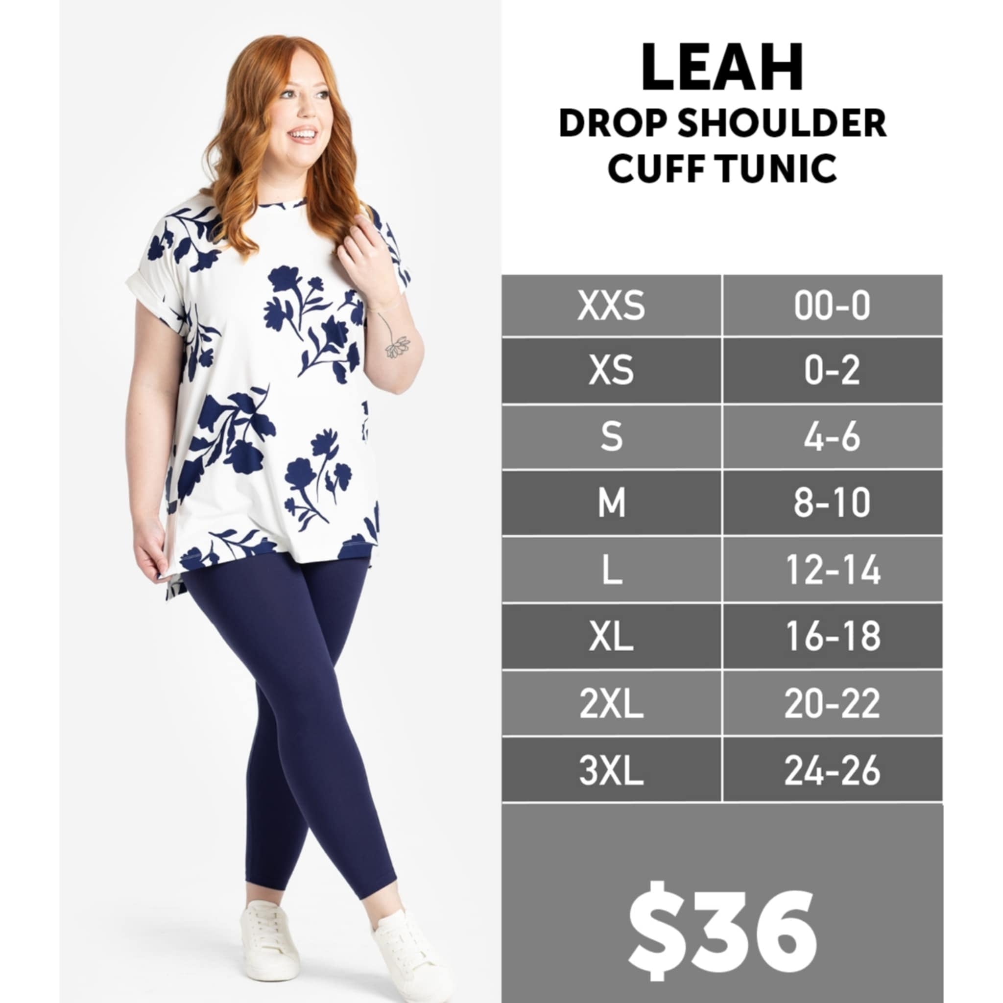 Leah Size Chart